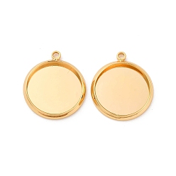 Настоящее золото 18K Сеттинги для кулона (кабошонов), латунь , долговечный, без никеля , плоско-круглые, реальный 18 k позолоченный, лоток : 12 мм, 16x14x1.5 мм, отверстие : 1.2 мм