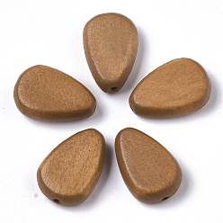 Peru Painted Natural Wood Beads, Teardrop, Peru, 18x12x5.5mm, Hole: 1.5mm