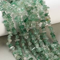 Strawberry Quartz Natural Green Strawberry Quartz Beads Strands, Chip, 1.5~7.5x3~10x3~7mm, Hole: 0.8mm, 29.53''(75cm)