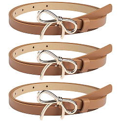 Верблюжий Женские ремни-цепочки из искусственной кожи с бантом из сплава, золотые, верблюжие, 990x13x3 мм