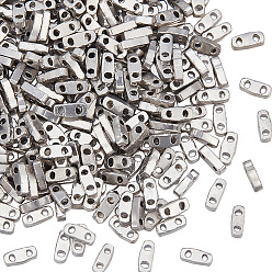 с Платиновым Покрытием 640шт. гальванизированные стеклянные бусины, 2-луночное, прямоугольные, с покрытием платиным, 4.5~5x2x1~1.5 мм, отверстие : 0.5~0.8 мм