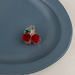 Красный Миниатюрные милые пластиковые заколки для волос в форме когтей в форме вишни, для девочек, красные, 25x25 мм