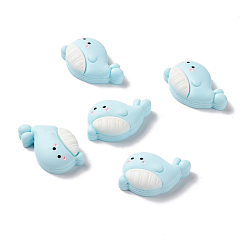 Бледно-бирюзовый Непрозрачная смола декодирует кабошоны, кит, бледные бирюзовая, 16x26x8.5 мм