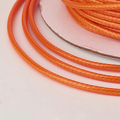 Dark Orange Eco-Friendly Korean Waxed Polyester Cord, Dark Orange, 2mm, about 90yards/roll(80m/roll)