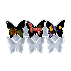 Бабочка DIY силиконовые формы кулон, формы для литья смолы, для уф-смолы, изготовление ювелирных изделий из эпоксидной смолы, белые, бабочка, 75x127x7.5 мм, отверстие : 3 мм, внутренний диаметр: 35x40 мм