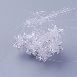 Прозрачный Стеклянные бусины тканые, цветок / бенгальский, изготовлен из конских глазных чар, прозрачные, 13 мм