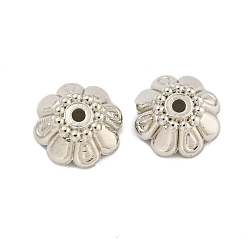 Платина Пластиковые шарики ccb, мульти-лепесток цветка, платина, 9.5x3.8 мм, отверстие : 1.4 мм