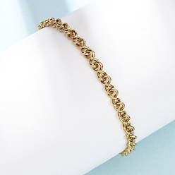 Золотой 304 из нержавеющей стали цепи браслеты, звеньевые цепи для женщин, ионное покрытие (ip), золотые, 6.69 дюйм (17 см)