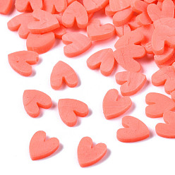 Помидор Ручной полимерной глины украшения искусства ногтя, Модные уходу за ногтями, без отверстия , сердце, помидор, 4~6x4~5x1~2 мм