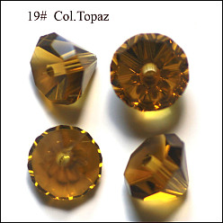 Цвет Оливы Имитация Австрийские кристаллические шарики, класс AAA, граненые, алмаз, оливковый, 7x5 мм, отверстие : 0.9~1 мм