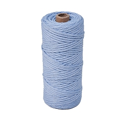 Светлый Стально-синий Хлопковый шнур макраме, круглая веревка макраме для настенных вешалок, украшения в стиле бохо, макраме своими руками, светло-стальной синий, 3 мм, около 109.36 ярдов (100 м) / рулон