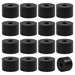 Black 20Pcs Synthetic Rubber Shock Absorber, Flat Round, Black, 40x25.5mm