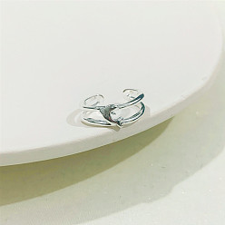 Dolphin Латунные кольца на пальцах манжеты, серебряные, дельфин, внутренний диаметр: регулируемый