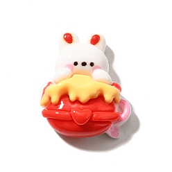 Другие Кабошоны из непрозрачной смолы на тему кролика, корзина, красочный, 28.5x23.5x9.5 мм