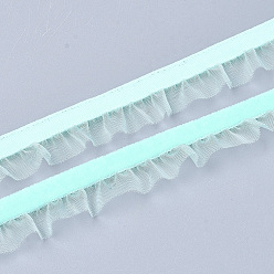 Бледно-бирюзовый Бархатная лента из органзы, бледные бирюзовая, 5/8 дюйм (15 мм), около 20 ярдов / рулон (18.29 м / рулон)