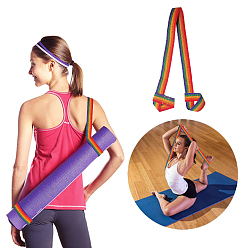 Colorful Gorgecraft 2 Pcs Nylon Yoga Mat Strap, Adjustable Mat Carrier Sling for Carrying, Colorful, 1200x35x1mm, 2pcs