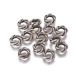 Antique Silver CCB Plastic Linking Rings, Twisted Ring, Antique Silver, 10.5x3.5mm, Hole: 5mm