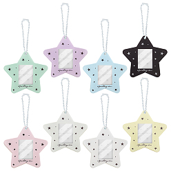 (52) Непрозрачная лаванда 8шт. 8 цветные акриловые держатели для карт в форме звезды, с шариковой цепью, разноцветные, 97 мм, 1 шт / цвет