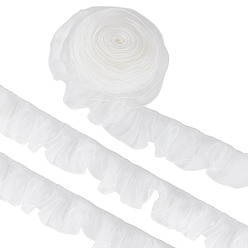 Белый 1шт 10 ярдов органза плиссированная кружевная отделка, для аксессуаров для одежды, белые, 4-1/8 дюйм (103 мм)