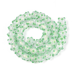 Средний Морско-зеленый Нити из фольги в технике лэмпворк, ухабистый раунд, средний морской зеленый, 9~10x11~12x11~12 мм, отверстие : 1~1.2 мм, около 40 шт / нитка, 14.76~15.55'' (37.5~39.5 см)