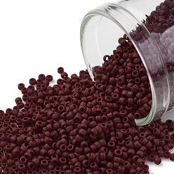 (46F) Opaque Frost Oxblood Круглые бусины toho, японский бисер, (46 f) непрозрачная морозная бычья кровь, 15/0, 1.5 мм, отверстие : 0.7 мм, Около 135000 шт / фунт