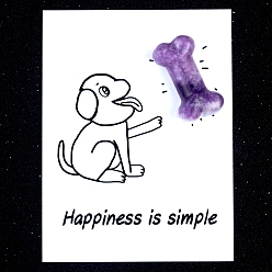 Лепидолит Натуральный лепидолит/фиолетовая слюда резные фигурки орнамент, для домашнего украшения рабочего стола, Подарочная карта своими руками с вдохновением, собаке кость, 20x35 мм