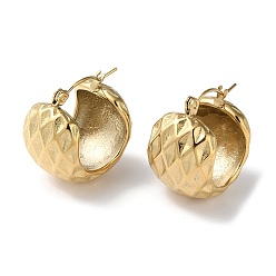 Настоящее золото 14K 304 серьги-кольца из нержавеющей стали толстые, ромб, реальный 14 k позолоченный, 22x21x15 мм