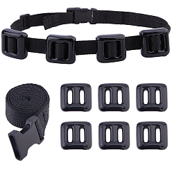 Black 6Pcs Lead Weights, Dive Weights, with 1 Set Polyester Diving Weight Belts & Plastic Clasps for Scuba, Black, 40x43x16mm, Hole: 19x5mm