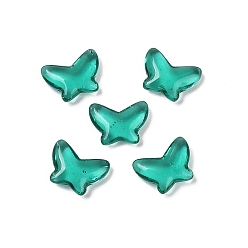 Зеленый Кабошоны из стекла, бабочка, зелёные, 6.5x8x2.5 мм