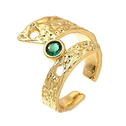 Настоящее золото 18K Открытые манжеты из латуни с микро-паве и кубическим цирконием для женщин, без кадмия и без свинца, долговечный, змея, реальный 18 k позолоченный, 16 мм