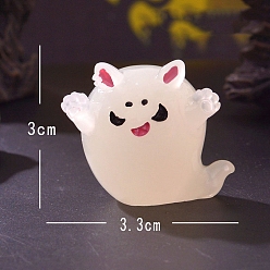 Ghost Хэллоуин скульптура из смолы украшения дисплея, светящееся свечение в темноте, для домашнего офисного стола, призрак, 30x33 мм