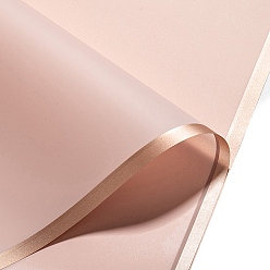 Pink 20 листы с золотым краем водонепроницаемая ПВХ подарочная упаковочная бумага, квадратный, сложенный букет цветов украшение оберточной бумаги, розовые, 580x580 мм