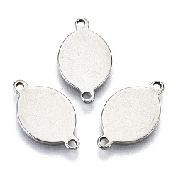 Stainless Steel Color Non-Tarnish 201 Stainless Steel Links Connectors, Stamping Blank Tag, Laser Cut, Oval, Stainless Steel Color, 16x9x0.7mm, Hole: 1.2mm
