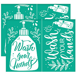 Слово Самоклеящиеся трафареты для шелкографии, для росписи по дереву, ткань футболки украшения diy, бирюзовые, слово, 220x280 мм