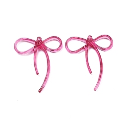 Камелия Прозрачные акриловые подвески, бантом, камелия, 43x34.5x4.5 мм