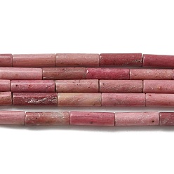 Родонит Природные родонит бисер нитей, колонка, 13~14x4 мм, отверстие : 1 мм, около 28 шт / нитка, 15.12'' (38.4 см)