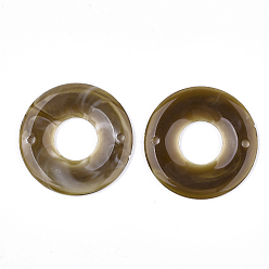 Темно-Золотистый Акриловые ссылки, Стиль имитация драгоценных камней, пончик / пи-диск, темные золотарник, 43x4 мм, Отверстие : 2.5 мм , около 110 шт / 500 г