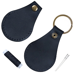 Черный Кожаные брелки, с железными иглами и вощеными шнурами, для брелка-карты, слеза, античная бронза, чёрные, 102 мм