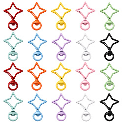 (52) Непрозрачная лаванда 20 шт. 10 цвета звездная краска для выпечки сплав поворотные застежки, разноцветные, 39x25.5x6 мм, отверстие : 5x8 мм, 2 шт / цвет