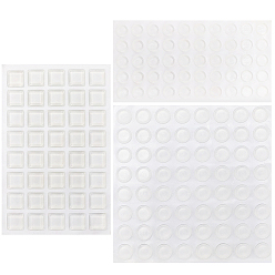 Прозрачный Самоклеящиеся бамперы для дверных ручек, с прозрачным квадратным мягким силиконовым защитным экраном для стен, прозрачные, 10~12x10~12x3~4 мм, 154 шт / комплект