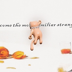 Легкий Лосось 10шт. подвески-соединители из сплава, окрашенные в печной краской, кошка, светлый померанцевый, 29x10 мм