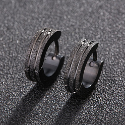 Черный Круглое кольцо 201 серьги-кольца из нержавеющей стали, чёрные, 9 мм