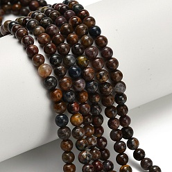 Петерсит Натуральные пиеттеритные бусины, круглые, круглые, 4~5 мм, отверстие : 0.7 мм, около 90 шт / нитка, 15.35 дюйм (39 см)
