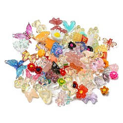 Mixed Color 3D Resin Cabochons, Nail Art Decorations Accessories, Mixed Shapes, Mixed Color, 5.5~13x5.5~15.5x1.5~4.5mm