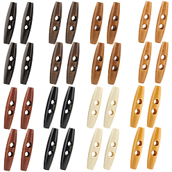 (52) Непрозрачная лаванда 32 шт. 8 цвета 2 деревянные пуговицы с отверстиями, овальные, разноцветные, 55x14.5 мм, отверстие : 6.5 мм, 4 шт / цвет