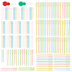 (52) Непрозрачная лаванда Вязальные наборы, включая спицы для пряжи из АБС-пластика, пластиковые нитевдеватели, разноцветные, 3.9~9.1x0.1~0.3 см