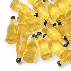 Gold Resin Cabochons, Liquor/Bottle, Gold, 26x9~11mm
