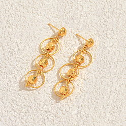 Сердце Серьги-гвоздики с кисточками из латуни, реальный 18 k позолоченный, сердце, 45x13 мм