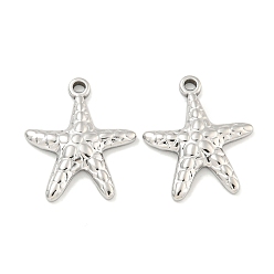 Нержавеющая Сталь Цвет Не тускнеющие 304 подвески из нержавеющей стали, очарование морской звезды, цвет нержавеющей стали, 23x20x3 мм, отверстие : 2 мм