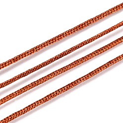 Сиена Нейлоновый шнур с китайским узлом, нейлоновый шнур для изготовления украшений, цвет охры, 0.4 мм, около 28~30 м / рулон